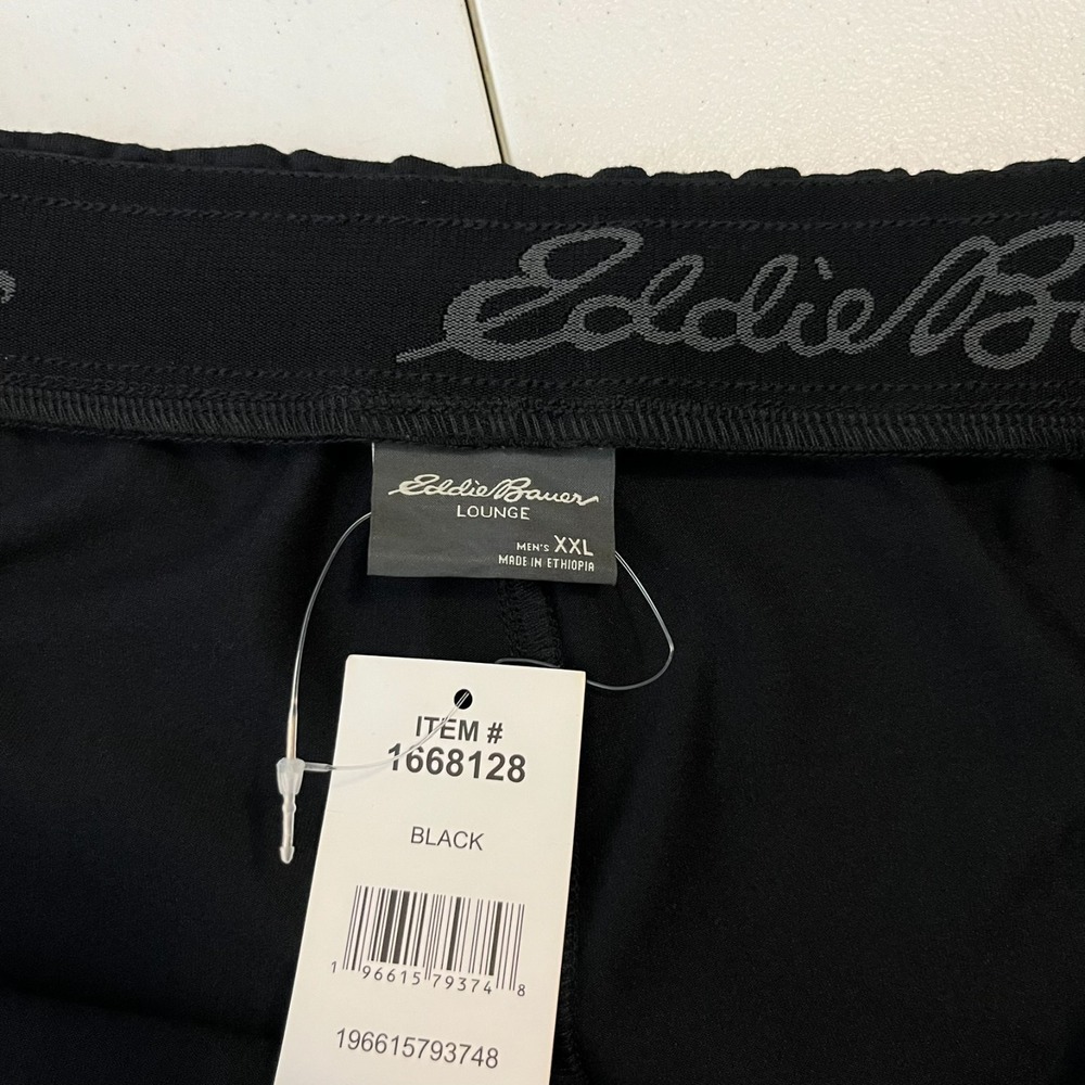 Eddie Bauer Sweat Shorts Men's Size‎ 2XL Black Lounge Drawstring New NWT - Picture 10 of 11